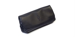 LEATHER COMBO POUCH 1 PIPE AND TOBACCO BLACK-T420NER